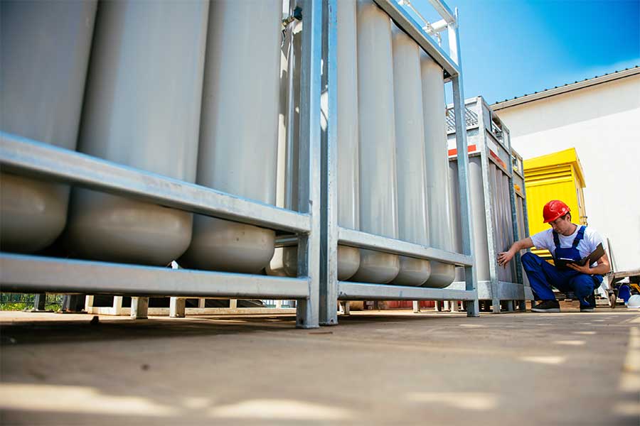 What are the three types of industrial gases?