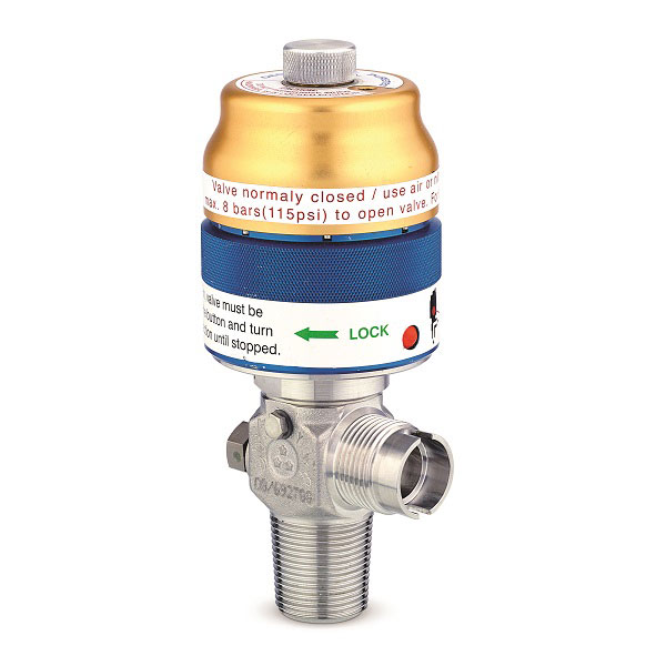 Oleo-pneumatic UHP cylinder valve for highly oxidizing gases – D356
