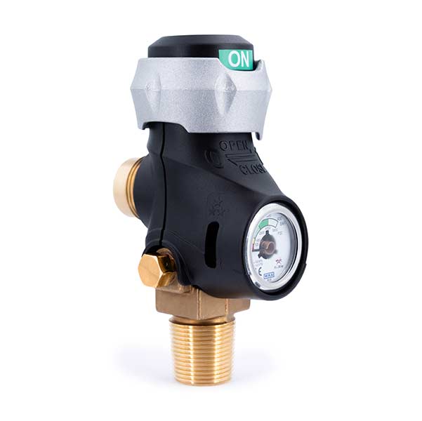 Ergonomic Quarter-Turn Actuated Residual Pressure Valve with Pressure Gauge