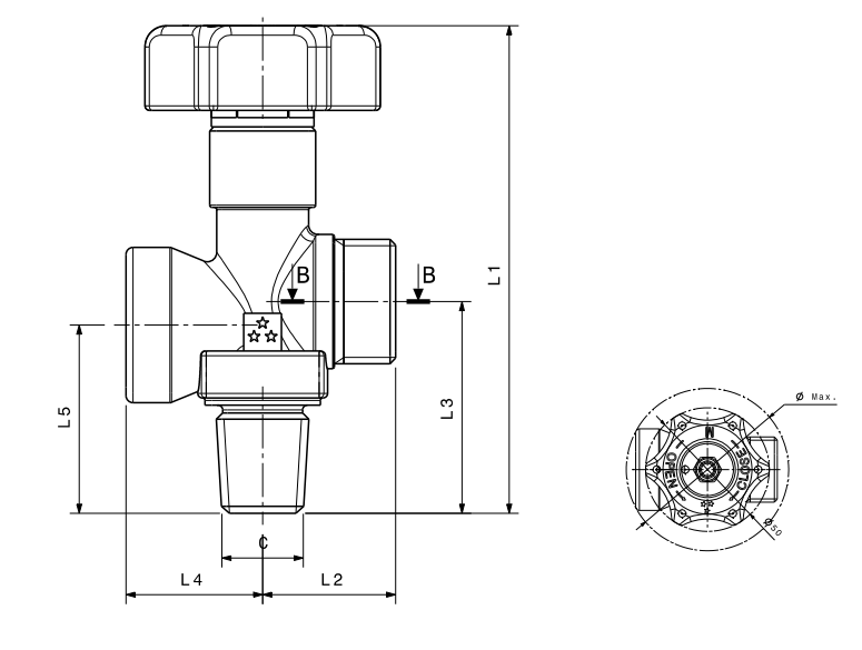 Cone Manometer Small cone RPV valves with manometer - C878/C879 | Rotarex