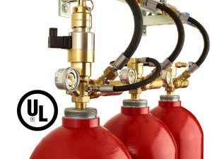 Components for assembling a complete UL listed inert gas fire protection system
